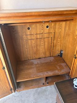 Wood TV Armoire Cabinet with Doors