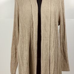 Croft & Barrow Womens Wheat Color CARDIGAN Long Cable Sweater! XL.