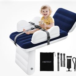 Inflatable Toddler Airplane Bed: Safe & Soft - Portable Kids Travel Bed with Airplane Seat Extender for Kids - Blow up Mattress with Manual Pump,Seat 