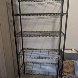 metal wire shelf, 5 tier, black
