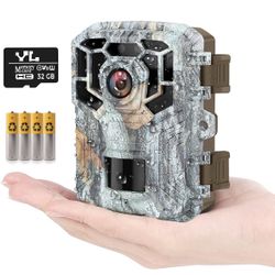Trail Camera 30MP 2K,Free 32G Micro SD Card and 4AA Batteries,120°Wide-Angle Motion Latest Sensor View 0.2s Trigger time,IP65Waterproof,Game Cameras f