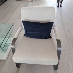 Two White Leather Armchairs