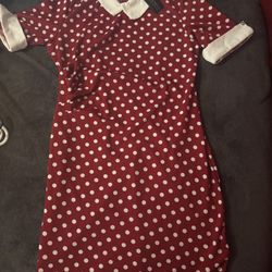 Red And White Polka Dot Dress By Oxiuly Fashon brand