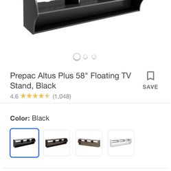Prepac Floating TV Stand 