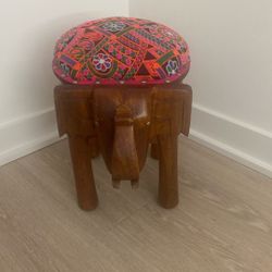 Wood Elephant Stool