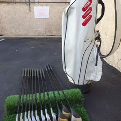 Complete Golf Set - PRGR | Irons (3-PW, SW),  Woods, Driver, & Matching PRGR Bag w/ Headcovers