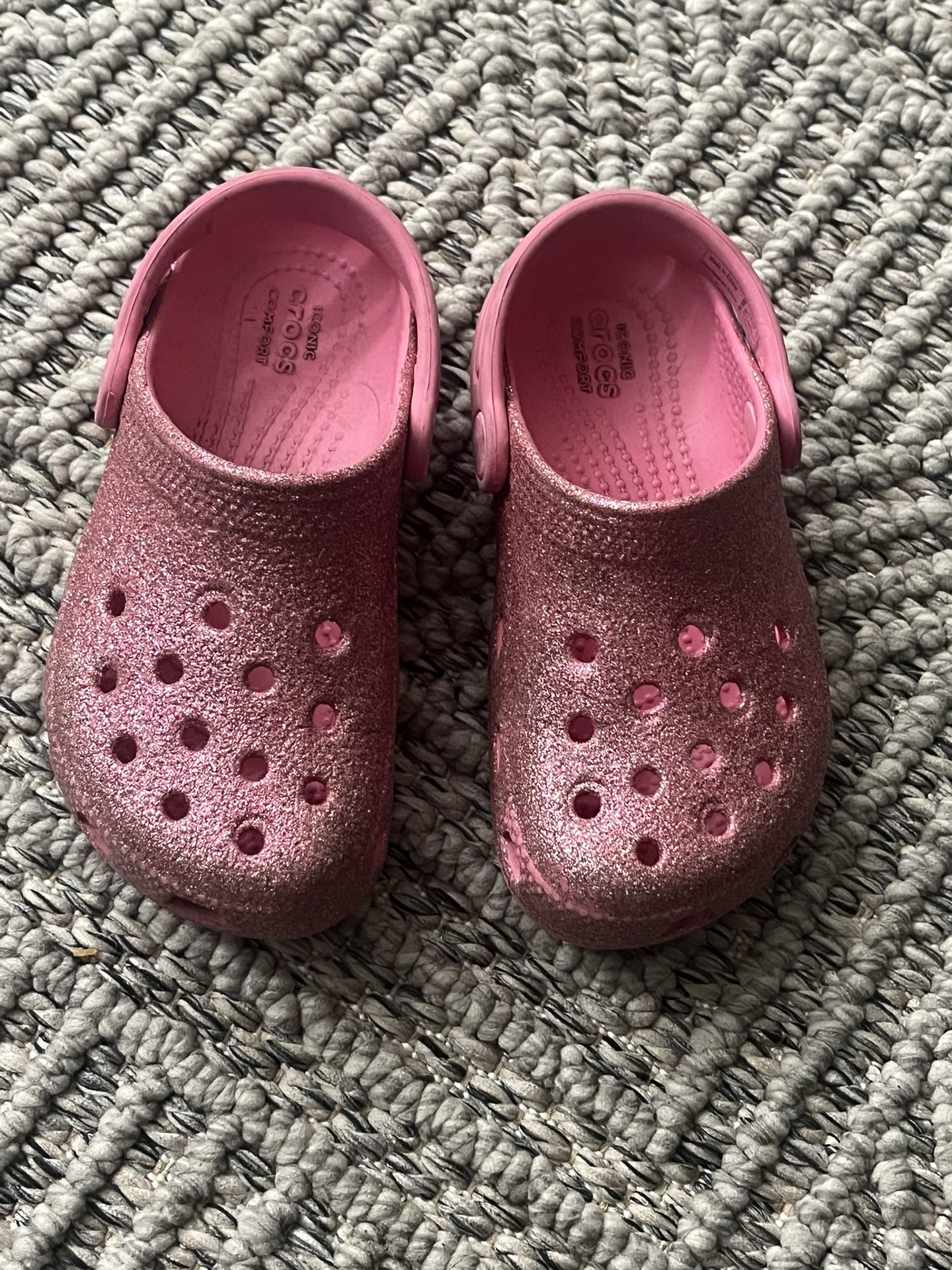 Crocs Pink Glitter Toddler Size 10