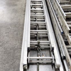 WERNER Extension Ladder: 60 ft Ladder Size, Aluminum, 250 lb Load Capacity, 179 lb Wt, 3 Sections