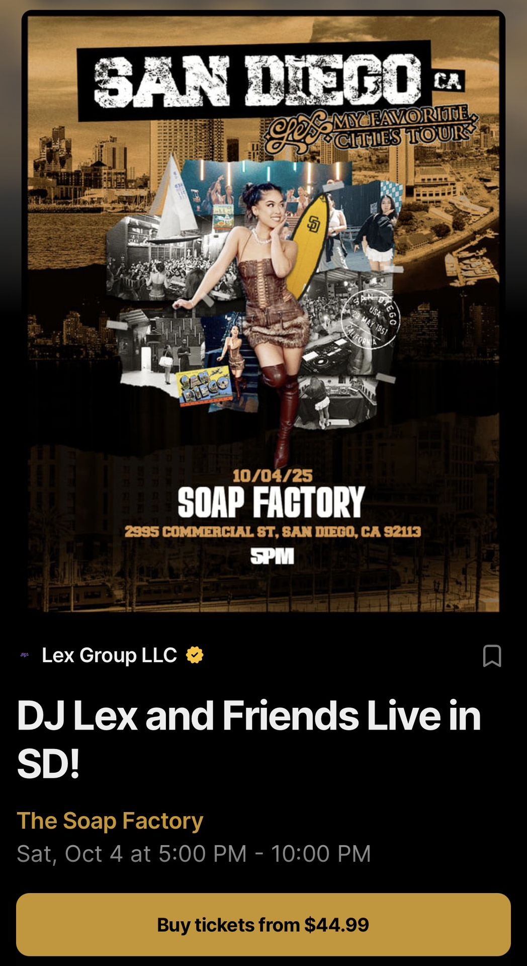 DJ Lex - (2 Tix $20) - Soap Factory - Oct 4