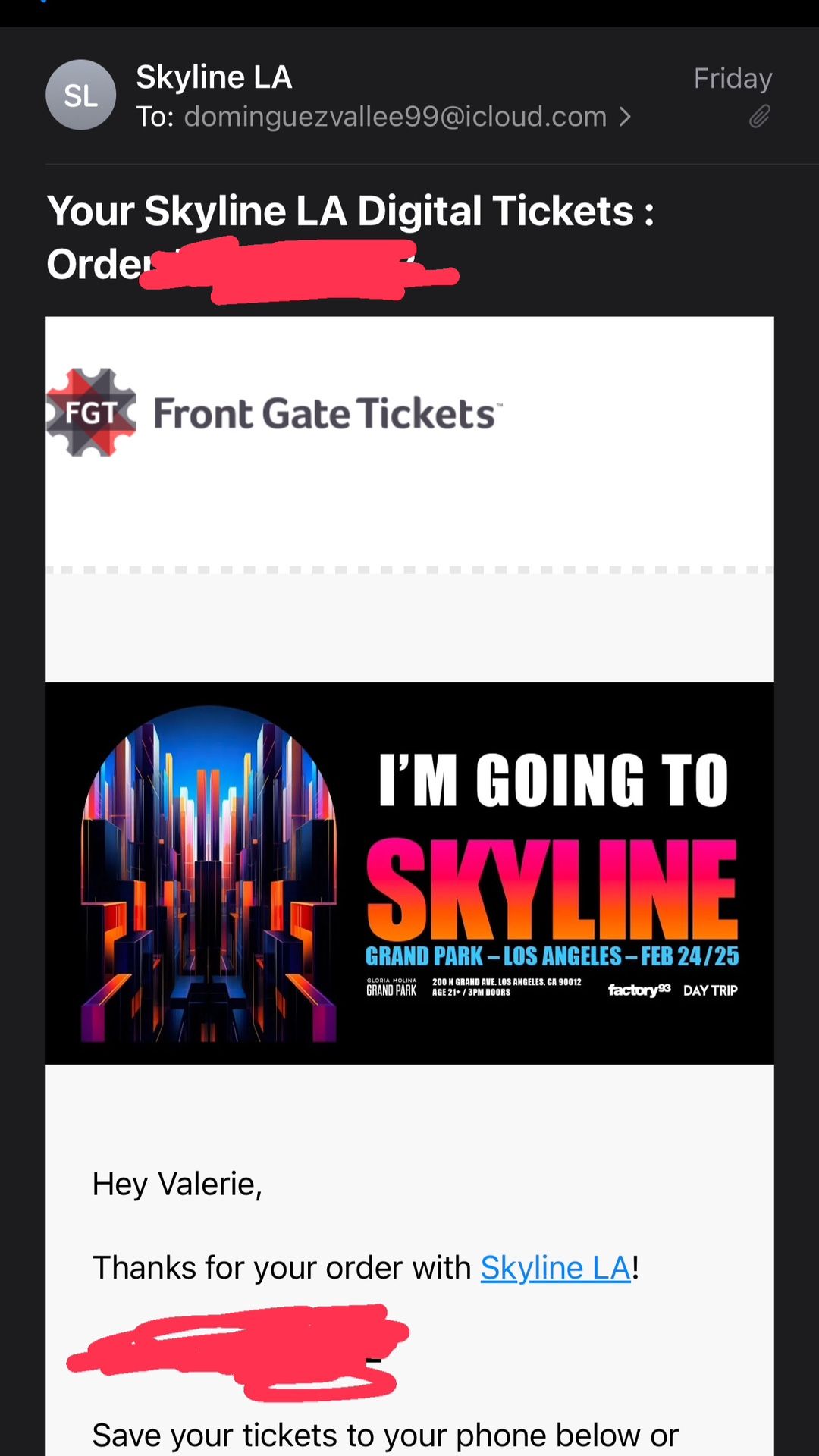 Skyline Ticket Sunday
