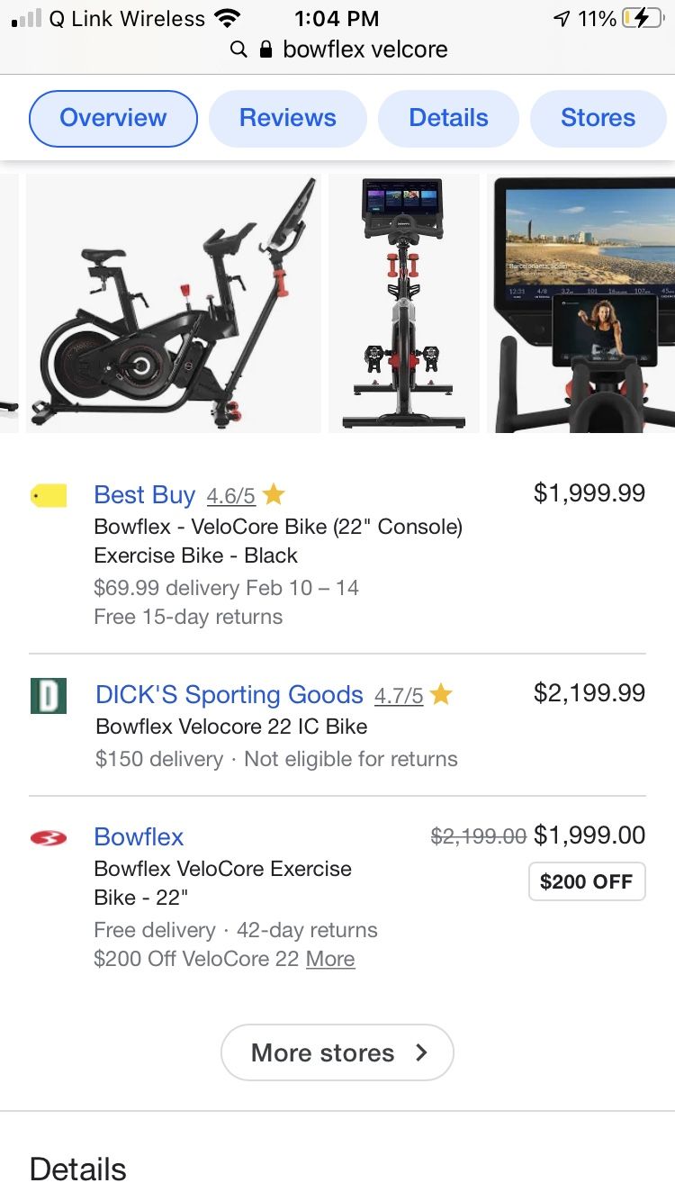 2021 Bowflex Velcore 22in