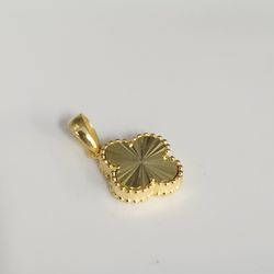 Elegant Sterling Silver Gold Finish Clover Charm