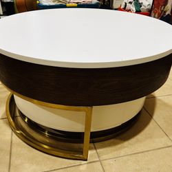 Multi-tier Swivel Coffee Table with Hidden Storage