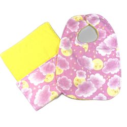 Goodnight baby bib With matching burp Cloth