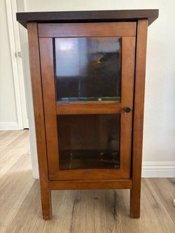Wood Cabinet with Glass Door