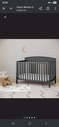 Gray Baby Crib