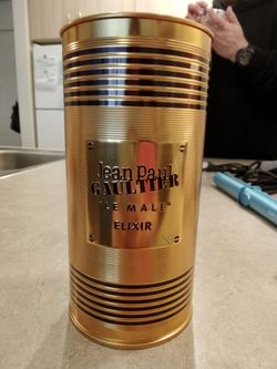 Jean Paul Gaultier Le Male Elixir EMPTY Collector's Tin Can (Canister Only)
