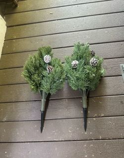 Set of 2 Artificial Cedar Pinecone Trees, 24 Inches