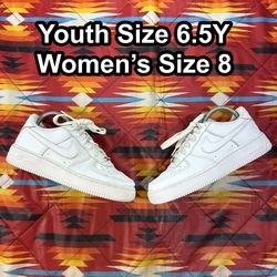Nike Air Force 1 Low Triple White Youth Size 6.5Y Women’s 8 Shoes DH2920-111
