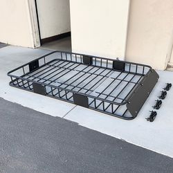 (NEW) $145 Universal Roof Rack 64x39 Inch Car Top Cargo Basket Carrier Extension Luggage Holder 150lbs Max