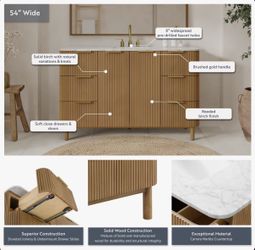 NEW IN BOX — Joss & Main Nova 55” Marble Bathroom Vanity — $1,850 OBO