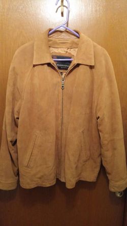 MENS LG WEATHER REPORT SUEDE LEATHER JACKET CLEAN NO RIPS OR STAINS