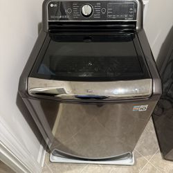 LG black stainless steel color washer and electric dryer