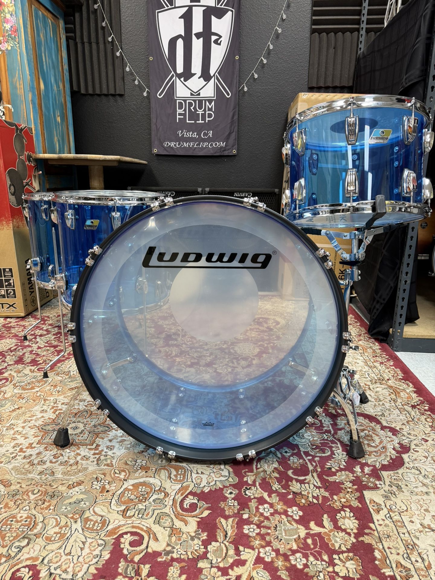 Ludwig Vistalite Zep 4pc Blue Drum Set