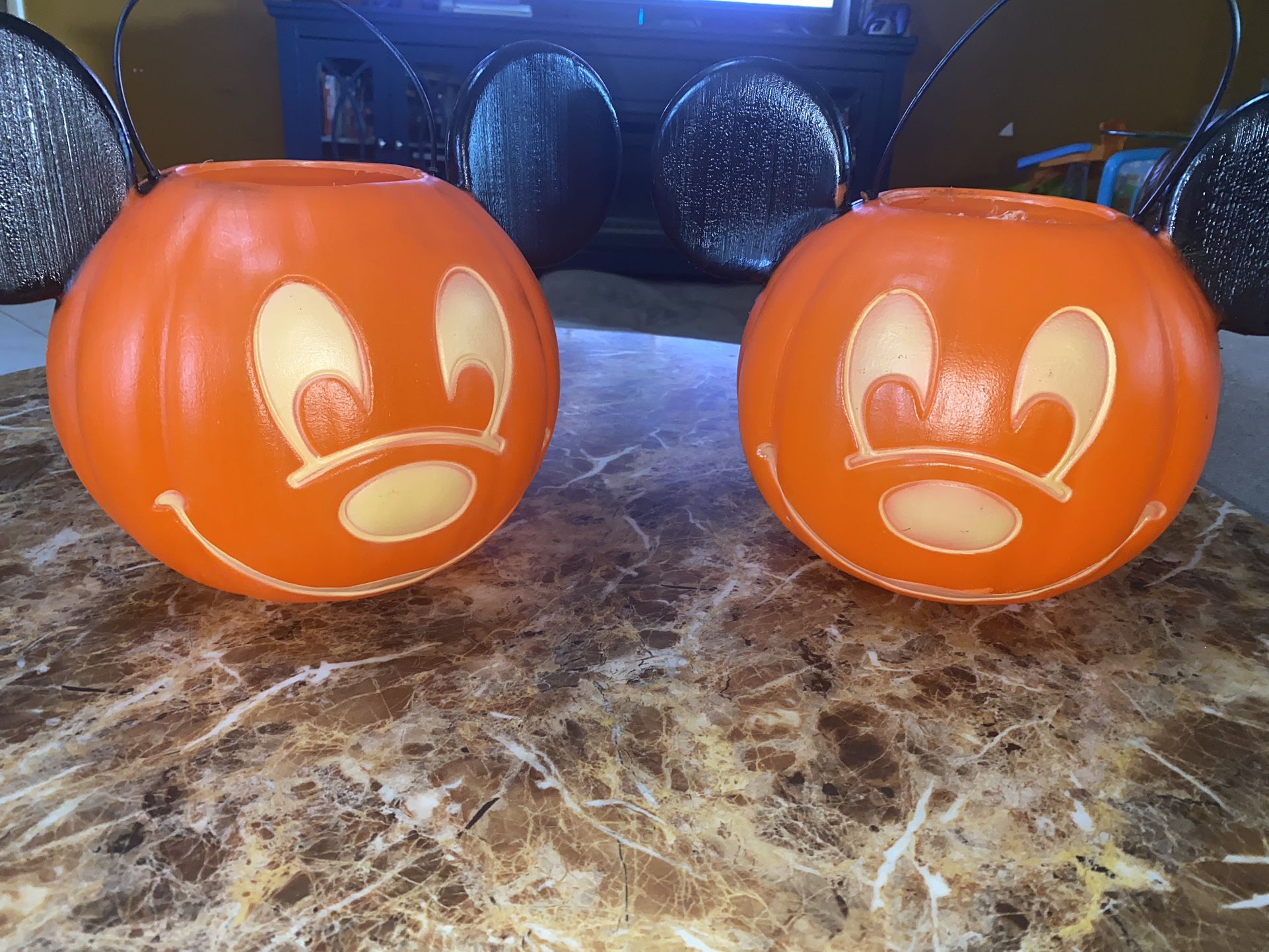 (2) Micky Halloween Candy Buckets / PRICE IS FOR BOTH