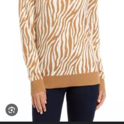 Tan/Camel Zebra Print Sweater