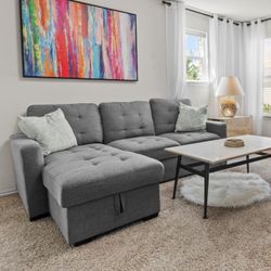 Beautiful 3-piece modular midsize grey couch. Still Available. 