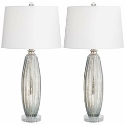 GLASS AND CRYSTAL TABLE LAMP