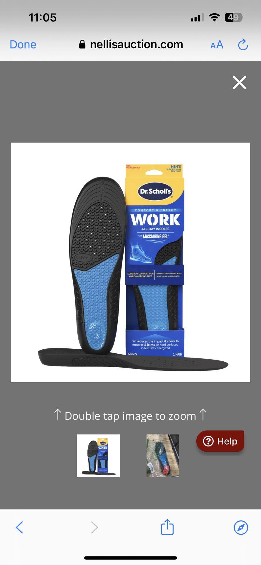 Dr. Scholl's Work All-Day Superior Comfort Insoles (With) Massaging Gel, Men, 1 Pair, Trim To Fit