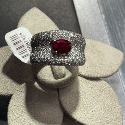 18k Stone Ring 1 Ct Diamond 
