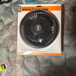 Oscillating Fan 12 V Clip On