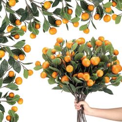 10 Pcs Artificial Tangerine Branches