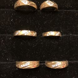 Gold plated 14K Set Of Wedding Rings Each Oar $50