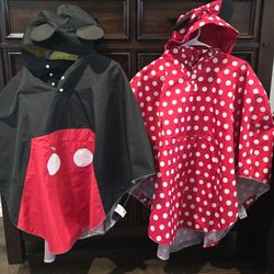 Disney Parks Exclusive Mickey And Minnie Rain Pullovers (poncho) 