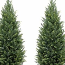 Two 3ft Artificial Topiary Trees Artificial Cedar Trees UV Resistant Bushes Potted Artificial Shrubs for Outdoor Indoor Front Porch Garden