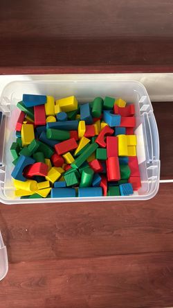 Colorful Wooden Building Blocks Set