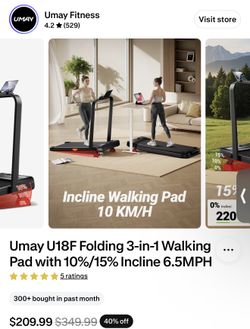 Walking Pad Treadmill With Incline