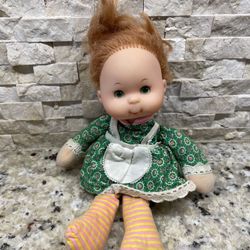 Vintage 1975 Mattel Red Hair Mama Baby Beans Cloth Doll -b