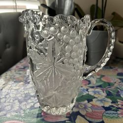 Crystal pitcher in very good condition, not chipped, very heavy