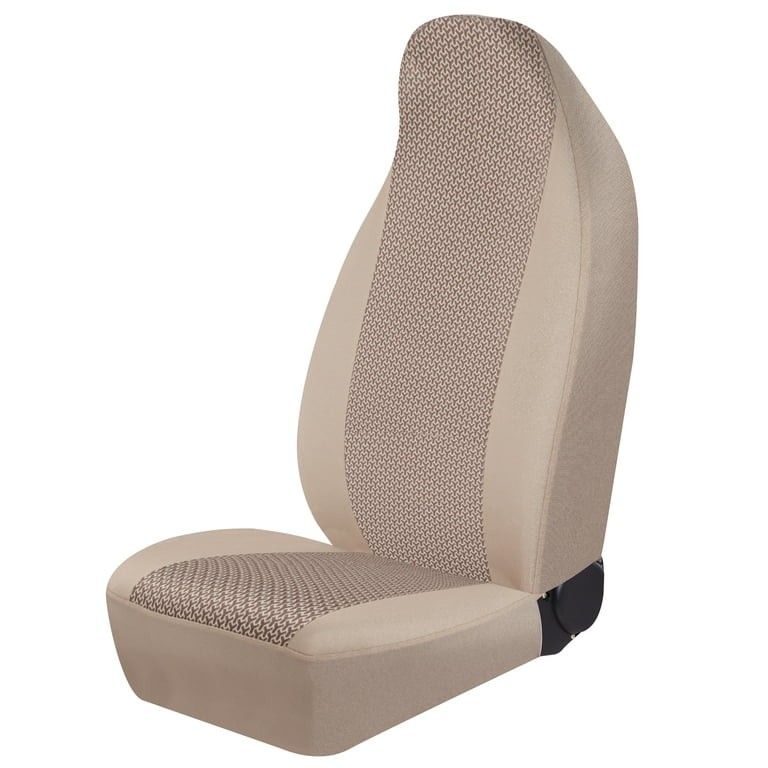 Auto Drive High Back Atlanta Polyester Seat Cover in Jacquard Tan