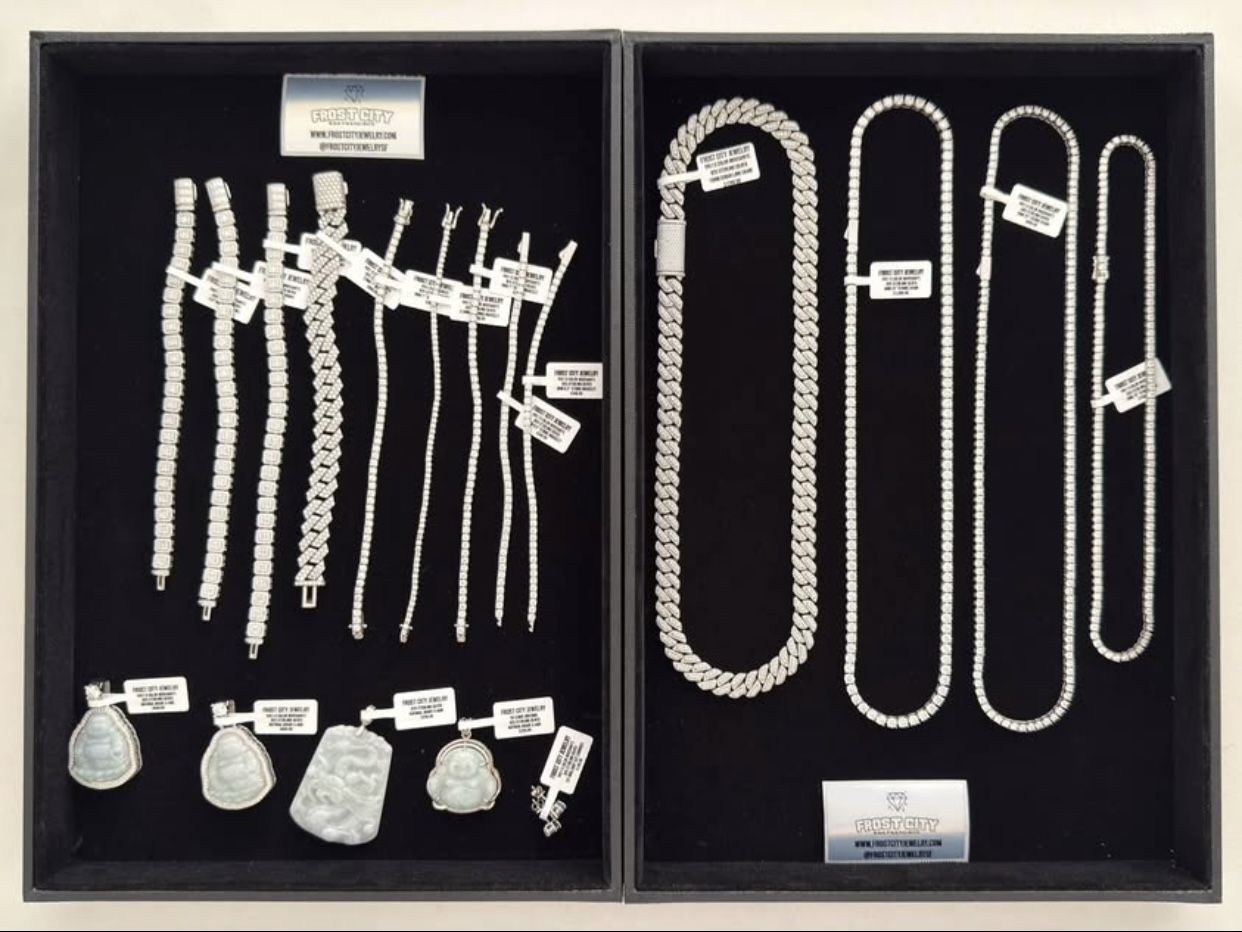 β¨ Frost City Moissanite Jewelry Collection β Premium .925 Silver Chains, Bracelets & Buddha Pendants