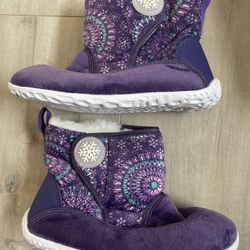 Purple Kids Girls Boot With Fur For Snow And Winter-Warm Ankle Boot- Little Kid - Toddler)