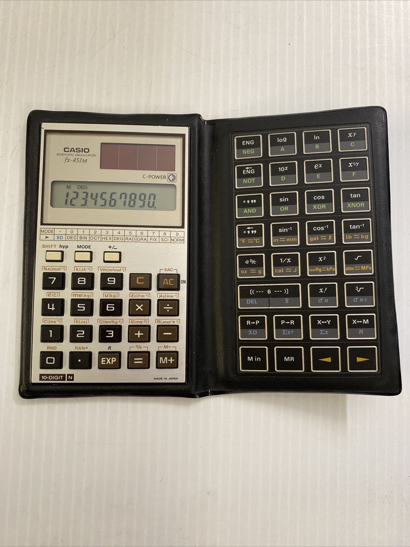 Vintage Casio FX-451M Scientific Calculator Twin Sided Solar C-Power Soft Touch