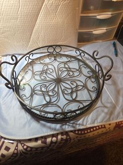 Metal and glass tray. Southern living brand
