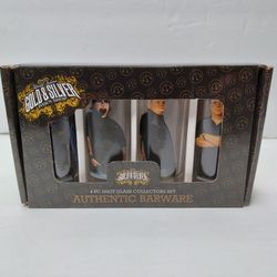 Pawn Stars Set of 4 Collectible Picture Shot Glasses Gold & Silver Pawn Shop 