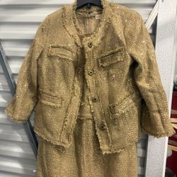 Michael Kors Collection Beige Skirt Suite SZ 10, Dress SZ 14